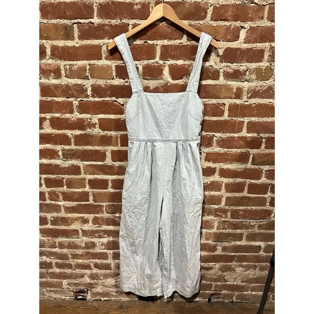 Free People Womens Blue Denim Sleeveless Jumpsuit size 0